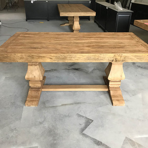 MRS WOODS New Designs tavoli da pranzo in <span class=keywords><strong>legno</strong></span> di <span class=keywords><strong>olmo</strong></span> di recupero rustico grosso con piano spesso della fattoria - Product Image 3