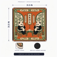 Tapis de jeu de mahjong en caoutchouc naturel rouge élégant de 31,5 pouces avec logo personnalisé et sac de rangement pour les fêtes en famille