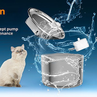 Fontaine à eau pour chat Elecpet en acier inoxydable 304 avec distributeur d'eau automatique pour animaux de compagnie, pour chats et chiens, noir