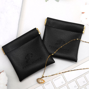 High Class Custom Design Logo Pu Leather Fashion Bag Earphone Jewelry Ring Necklace Coin Leather Dust Bag with Iron <b>Sheet</b> - Product Image 4