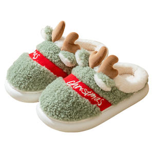 Thick Sole <b>Christmas</b> Deer <b>Slippers</b> <b>Women</b> Men Indoor Warm <b>Slipper</b> Soft Plush Home Floor Lovers Winter Floor Shoes - Product Image 6