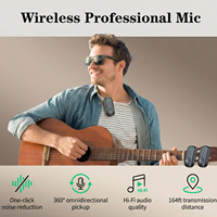 Microphone Lavalier Sans Fil 2-en-1 Magnétique Mini Micro Anti-Bruit avec Lumières LED pour Smartphones Plug & Play Usage Professionnel
