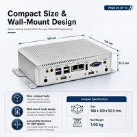 Mini PC Industrial sin Ventilador GB1000-V1 con 6 COM, LAN Dual de 2.5GbE, VGA HD-MI, Red 4G LTE Opcional para Kiosco
