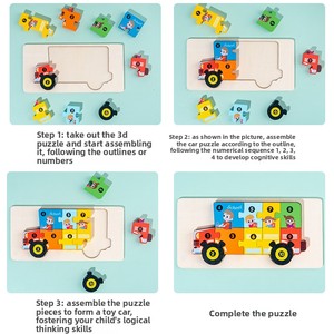 Puzzle éducatif en bois 3D <span class=keywords><strong>pour</strong></span> apprendre <span class=keywords><strong>les</strong></span> animaux et <span class=keywords><strong>les</strong></span> <span class=keywords><strong>chiffres</strong></span>, jeu de correspondance de formes, planche cognitive Montessori personnalisée <span class=keywords><strong>pour</strong></span> <span class=keywords><strong>les</strong></span> enfants de 2 à 4 ans - Product Image 4