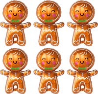 Ensemble de ballons en aluminium Bonhomme en pain d'épices, ballons sucettes canne à sucre pour décorations de fond de maison pour fêtes de Noël et de fin d'année