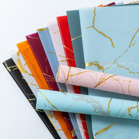 Papier d'emballage pour bouquet de fleurs en gros, motif marbre doré de luxe, papier coréen mat pour emballage de bouquets, fournitures florales