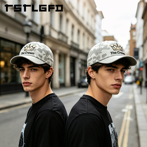Custom Logo 6 Panel Structured <b>Camo</b> Baseball <b>Cap</b> Wholesale Bulk Laser-Cut Breathable Holes Hat Single Row Snapback Manufacturer - Product Image 2