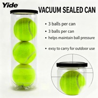 Balles de tennis et de padel Yide personnalisées avec logo, 47% feutre de laine, feutre tissé, 3 balles par boîte, emballées sous vide
