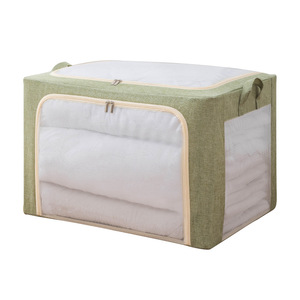 Steel Frame Storage Box Cotton and Linen Wardrobe Whole Hundred Boxes Quilt Storagecase Folding Moving Box with Lid storage bag