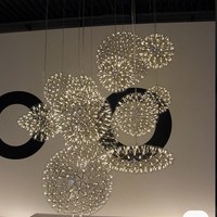 Boule Lumières Lustre Inoxydable Sparkle Ball Pendentif Lumières Led pour Lobby Événement Plafond Décoration