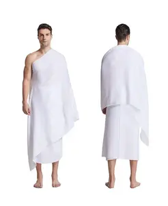 Setelan Ihram pria 1,4 K, pakaian haji, baju Turki, tabung Muslim, Haji Arab, Ihram, Handuk mikrofiber Ihram serat mikro