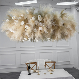 Decoración colgante para bodas, flores artificiales, hierba de pampa, rosas, decoración para fondo de boda - Product Image 3