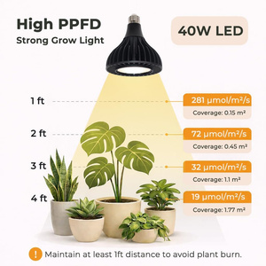 Potente Lampada per Piante Indoor 40W E27 a Spettro Completo, Luce di Coltivazione per Serra, Bonsai e Orchidee con Alto PPFD - Product Image 5