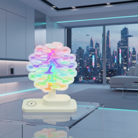 Nouvelle lampe de table de charge sans fil en forme d'arbre en spirale créative, en matériau ABS, lumière d'ambiance nocturne pour téléphone portable, casque, montre, moderne