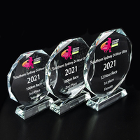 Trofeos de Cristal en Blanco con Grabado Láser 3D e Impresión UV, Personalizables, Octogonales, con Caja de Regalo, Venta al Por Mayor