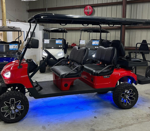 Red 4-Wheel Electric <b>Golf</b> Cart 6 Passenger Utility Cruiser Modern Off Road Leisure Vehicle Double Motor 400W ABS Body - Product Image 6