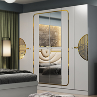 Ensemble de chambre à coucher complet de style hôtel moderne et luxueux en bois MDF, taille king, avec hauteur réglable et rangement, avec lampe