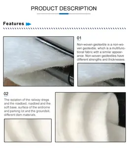 Polyester 150 Bán Break Kỹ Thuật PET Hỗ Trợ SHN Filament Kim Đấm Vải Địa Kỹ Thuật Không Dệt Vải Nguyên Liệu UV Kháng
