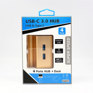 Hub USB 3.0 tipo C de aleación de aluminio, 4 puertos con lector de tarjetas SD para soporte de teléfono móvil Nintendo Switch - Product Image 5
