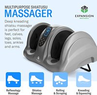 Masseur de pieds chauffant et vibrant avec contrôle de la minuterie, alimentation secteur, technologie d'acupression, compression d'air, massage des tissus profonds amélioré
