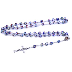Collier <span class=keywords><strong>de</strong></span> chapelet <span class=keywords><strong>de</strong></span> perles bleu clair <span class=keywords><strong>de</strong></span> notre-dame <span class=keywords><strong>de</strong></span> <span class=keywords><strong>Fatima</strong></span> avec Crucifix <span class=keywords><strong>de</strong></span> couleur argent et perles <span class=keywords><strong>de</strong></span> médaille <span class=keywords><strong>de</strong></span> notre-dame <span class=keywords><strong>de</strong></span> <span class=keywords><strong>Fatima</strong></span> vert religieux - Product Image 3