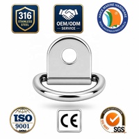 Anneaux en D marins en acier inoxydable, plaque de fixation pliable, 3x26 mm, gréement, bateau, yacht, accessoires de quincaillerie, anneau de fixation
