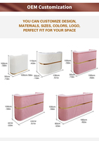 Bureau de réception moderne en MDF de taille personnalisée avec éclairage LED pour salon de beauté, hôtel, centre commercial