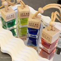 Diffuseur d'huiles essentielles longue durée pour voiture, flacon en verre avec bouchon en bois, 8 ml, pour rétroviseur, vente en gros