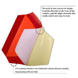 Señal Reflectante Triangular <span class=keywords><strong>de</strong></span> Alta Visibilidad con Certificación ECE R69, Autoadhesiva, para Vehículos <span class=keywords><strong>de</strong></span> Movimiento Lento, Señal <span class=keywords><strong>de</strong></span> Advertencia SMV - Product Image 3