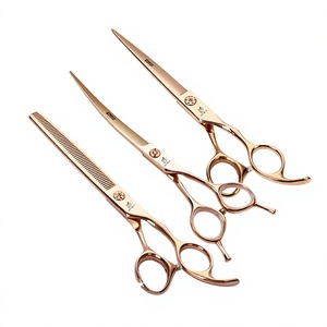Maclura - Juego de Tijeras Dentadas para Peluquería Canina, Ecológicas, Modernas, de Acero Inoxidable JP440C, Color Oro Rosa, 6.5/7.0/7.5 Pulgadas, Naturales - Product Image 3