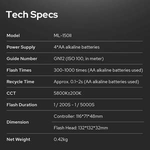 Godox-Luz de <span class=keywords><strong>Flash</strong></span> Speedlite con anillo <span class=keywords><strong>macro</strong></span> ML150II para cámara Canon, <span class=keywords><strong>Nikon</strong></span>, Pentax, Sony, Olympus - Product Image 2