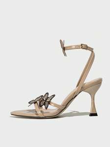 BUSY GIRL SS2559 <span class=keywords><strong>Nude</strong></span> <span class=keywords><strong>Beige</strong></span> Punta estrecha Tobillo Correa Tacones altos Sandalias Zapatos para mujeres Venta al por mayor Venta al por menor 2025 - Product Image 5