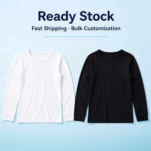 Mädchen Langarm-T-Shirt mit Rundhalsausschnitt, Weiches Dehnbares Strick-Unterhemd, Slim Fit, Grundmodell, 2-16 Jahre, Großhandel Bekleidung Lagerware - Product Image 1