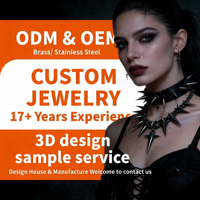 Collier ras du cou gothique à pendentif à pointes, style punk, en acier inoxydable et cuivre, bijoux statement, fabrication sur mesure CX ODM OEM