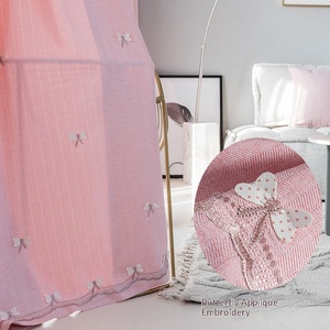 Tenda <span class=keywords><strong>per</strong></span> Cameretta Bambina Stile Principessa, Nuova Collezione, Ricamata con Farfalle Patchwork Rosa, Trasparente, Stile Coreano - Product Image 4