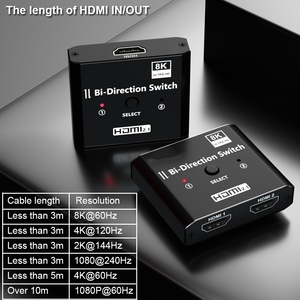 ตัวแยกสัญญาณ <span class=keywords><strong>HDMI</strong></span> 8K 60Hz สวิตช์ <span class=keywords><strong>HDMI</strong></span> <span class=keywords><strong>2.1</strong></span> แบบสองทิศทาง 4K 120Hz ตัวแปลงสัญญาณเสียง 2 เข้า 1 ออก 1x2 2x1 สำหรับ PS4 PS5 Xbox - Product Image 5