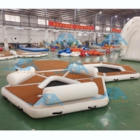 Tente de bateau gonflable de plate-forme flottante de mer multi-personnes barre de loisirs canapé chaise longue rangée flottante lit flottant piscine Yacht