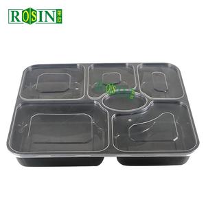 Custom /OEM/usa e getta nero microonde 4 5 6 vano pp contenitore per alimenti Tiffin Bento porta cibo contenitori con coperchio - Product Image 1