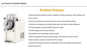 Machine à Slushie 2 en 1 Aucune glace nécessaire <span class=keywords><strong>2L</strong></span> Crème glacée molle servie Machine à boissons glacées <span class=keywords><strong>professionnelle</strong></span> avec technologie de congélation par flash - Product Image 3