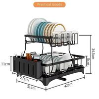 Nouveau égouttoir à vaisselle double niveau sur pied, moderne et simple, en métal, avec options bicolores amovibles, pour rangement de table de cuisine