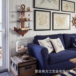 <b>Wall</b> <b>Mounted</b> Wooden Anchor <b>Shelf</b> 3 Tier Storage Rack For Nautical Decor - Product Image 3