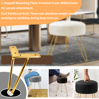 Pieds de meubles à barres d'armature à deux pieds en forme de V pour salle à manger Pieds de ferronnerie à deux branches pour tables de chevet Tables basses Armoires de télévision