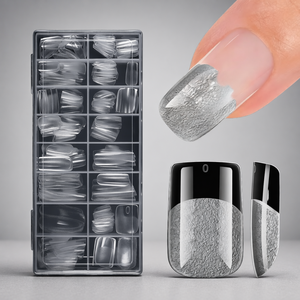 <span class=keywords><strong>AILLSA</strong></span> - Puntas de Uñas Acrílicas Cortas Cuadradas, Semi-Mate, 120 Piezas, Pre-archivadas, Pre-diseñadas, para Uso Diario en Casa o Salón de Belleza - Product Image 1