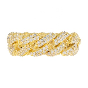 YNJU <span class=keywords><strong>925</strong></span> <span class=keywords><strong>argento</strong></span> Sterling 18k oro elegante Per <span class=keywords><strong>grammo</strong></span> pavé anello a catena di diamanti cubani - Product Image 4