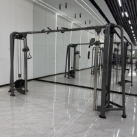Máquina de Poleas Cruzadas Comercial de Alta Resistencia con Doble Ajuste, Entrenador Funcional con Pesas de Acero de 80 kg, Multi-Gimnasio