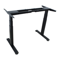 Cadre de bureau électrique moderne noir en métal à double moteur avec réglage télescopique de la hauteur pour poste de travail à domicile