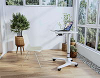 Bureau surélevé pneumatique portable et convertible OMNI Modern avec hauteur réglable et roulettes