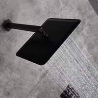 Set Shower Tersembunyi Dinding dengan Dua Tuas Panas Dingin, Lapisan Krom Poles, Bahan Kuningan, Inti Katup Keramik, untuk Hotel, Dilengkapi Shower Genggam