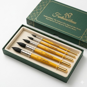 Set di Pennelli Premium in Pelo Sintetico di Scoiattolo per Acquerello, Morbidi Pennelli Affusolati e a Punta per Artisti, <span class=keywords><strong>Pittura</strong></span> Acrilica e Guazzo - Product Image 1