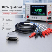 Cable de prueba industrial DB25 D-SUB con conector tipo banana rojo y negro, con funda trenzada de PVC y cobre OFC, para instrumentos de prueba de laboratorio